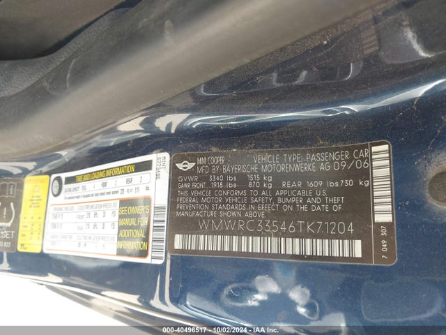 2006 MINI COOPER WMWRC33546TK71204 Photo 8