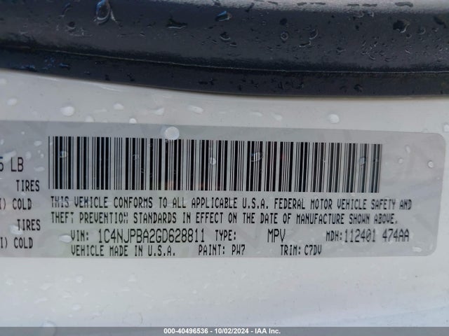 1C4NJPBA2GD628811 Jeep Patriot Sport