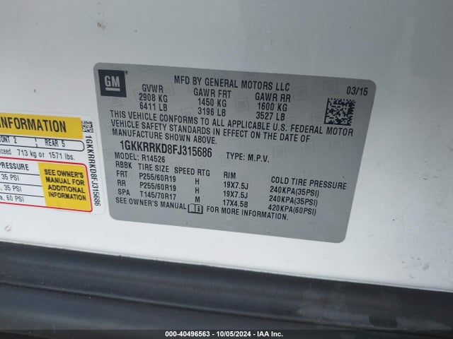 1GKKRRKD8FJ315686 GMC Acadia Slt-1