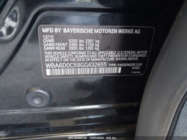 WBA6D0C59GG432655 BMW 640i Gran Coupe
