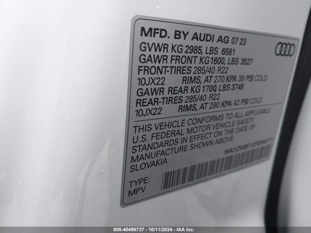 2023 AUDI SQ8 WA1CWBF1XPD040171 Photo 8