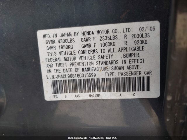 2006 ACURA TSX JH4CL96816C015599 Photo 8