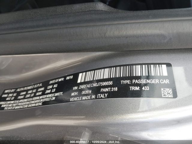 ZARFAECN0J7596656 Alfa Romeo Giulia Ti Rwd