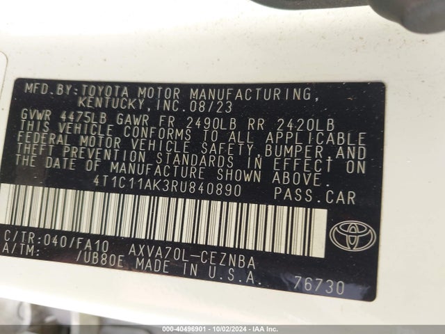 Toyota CAMRY LE 2024 4T1C11AK3RU840890 Image 9