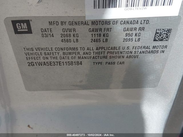 2G1WA5E37E1158184 Chevrolet Impala Limited Ls