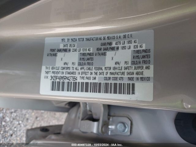 3MZBPABM5RM427854 Mazda Mazda3 2.5 S Select Sport