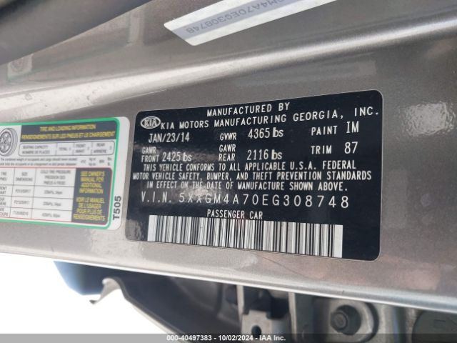 5XXGM4A70EG308748 KIA Optima Lx