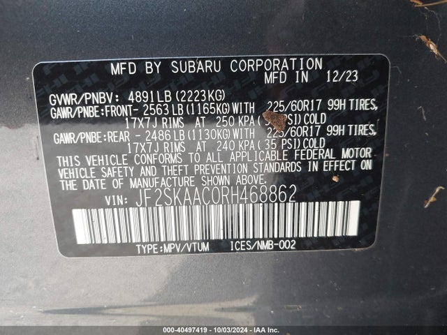 JF2SKAAC0RH468862 Subaru Forester