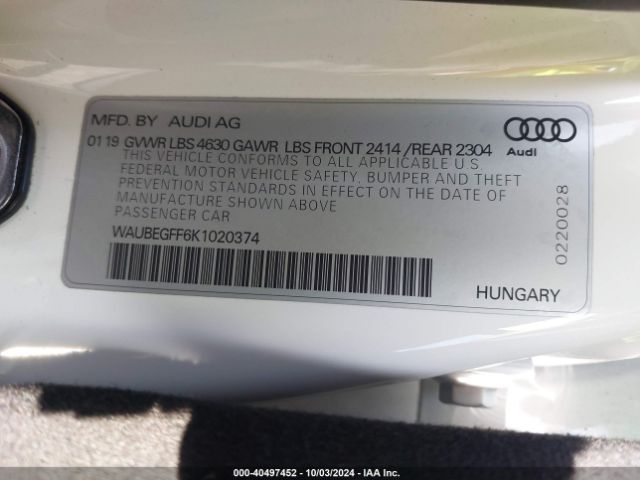 WAUBEGFF6K1020374 Audi A3 45 Premium