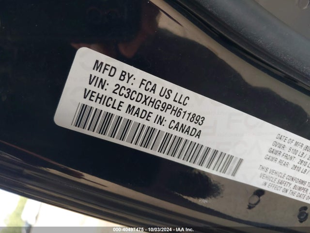 2C3CDXHG9PH611893 Dodge CHARGER GT