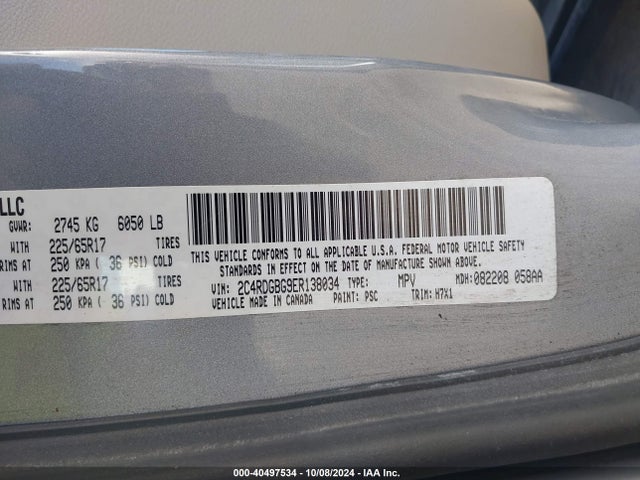 2C4RDGBG9ER138034 Dodge Grand Caravan American Value Pkg