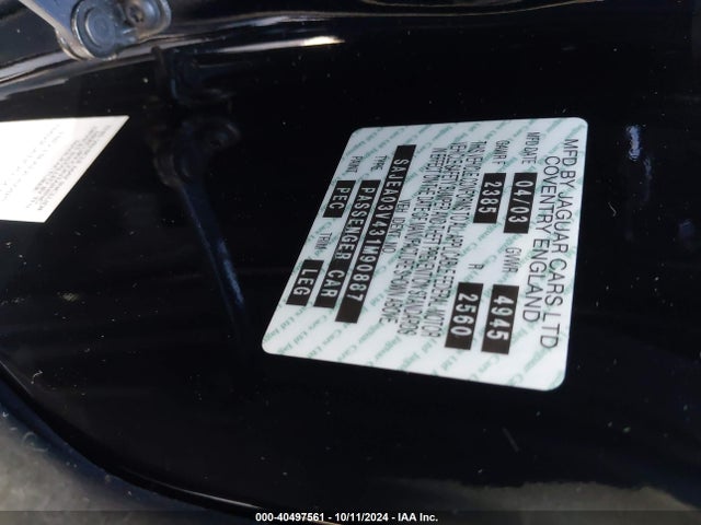 2003 JAGUAR S-TYPE SAJEA03V431M90887 Photo 8