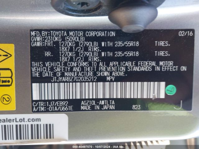 JTJYARBZ7G2035212 Lexus Nx 200t F Sport