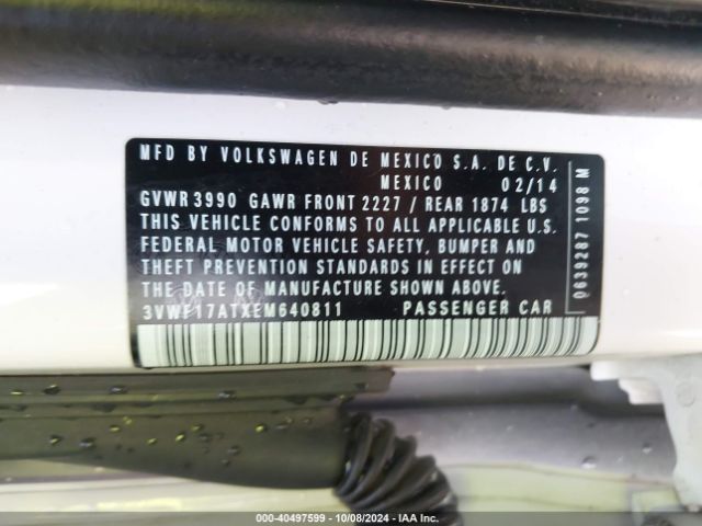 3VWF17ATXEM640811 Volkswagen Beetle 1.8t Entry