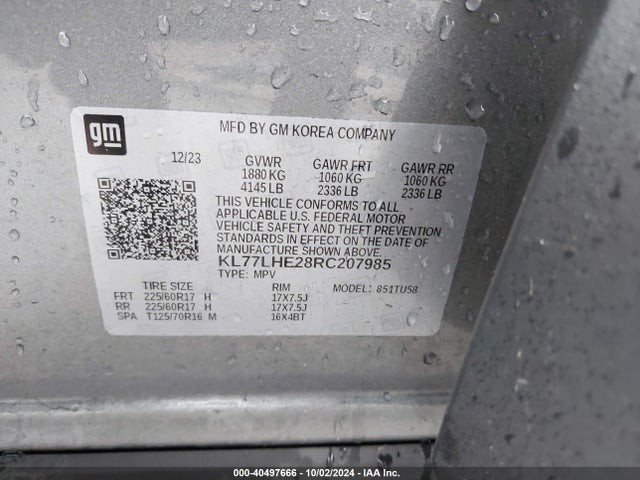 Chevrolet Trax Fwd Lt 2024 KL77LHE28RC207985 Image 9