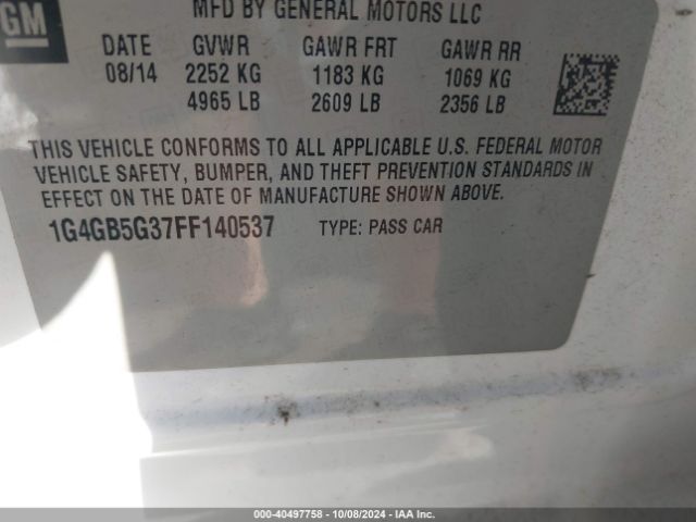 1G4GB5G37FF140537 Buick Lacrosse Leather