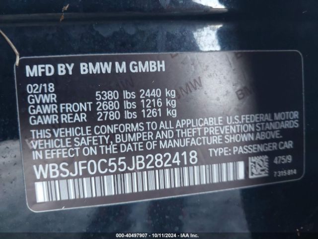 WBSJF0C55JB282418 BMW M5