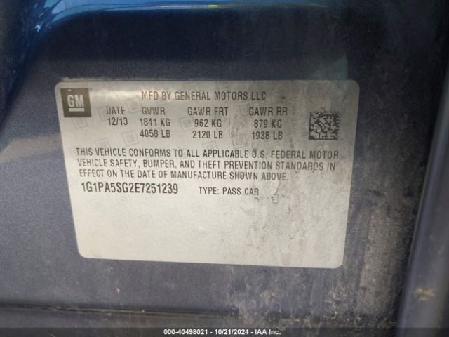 1G1PA5SG2E7251239 Chevrolet Cruze Ls Auto
