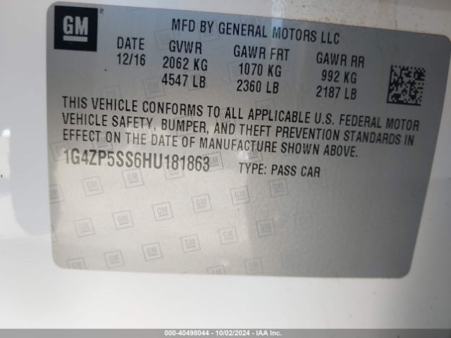 1G4ZP5SS6HU181863 Buick Lacrosse Essence
