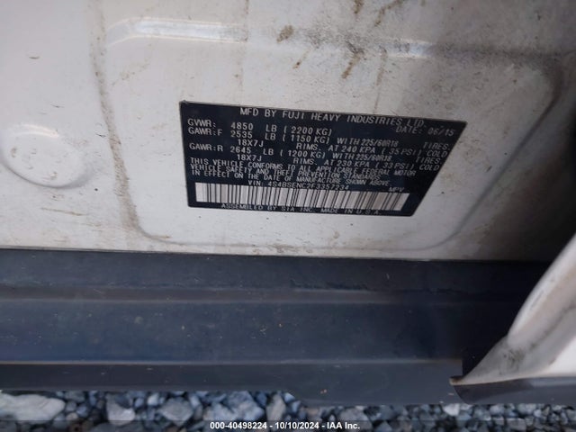 4S4BSENC2F3357234 Subaru Outback 3.6r Limited
