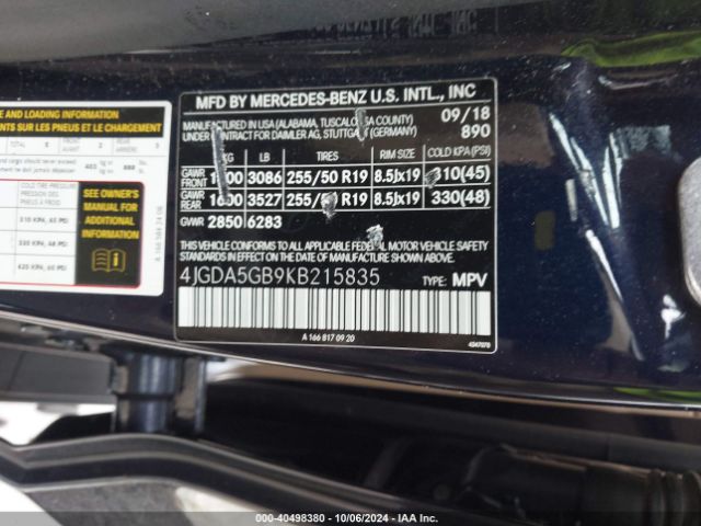 4JGDA5GB9KB215835 Mercedes-Benz Gle 400 4matic