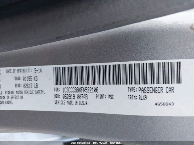 1C3CCCBBXFN522106 Chrysler 200 S