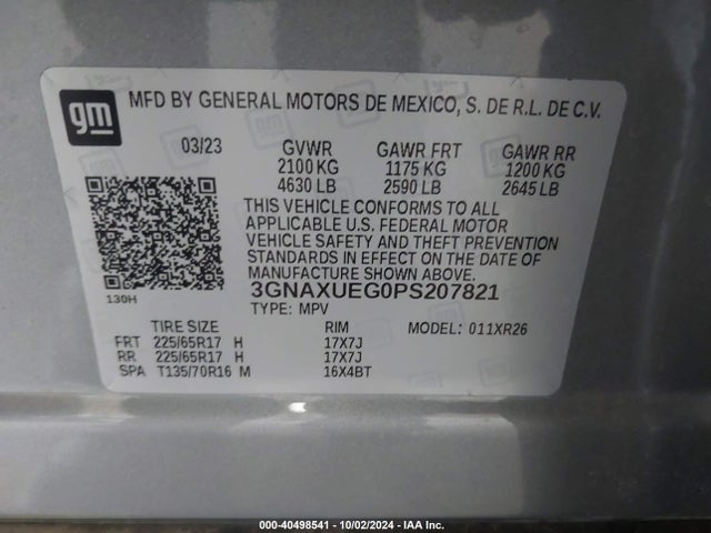 Chevrolet Equinox Awd Lt 2023 3GNAXUEG0PS207821 Image 9
