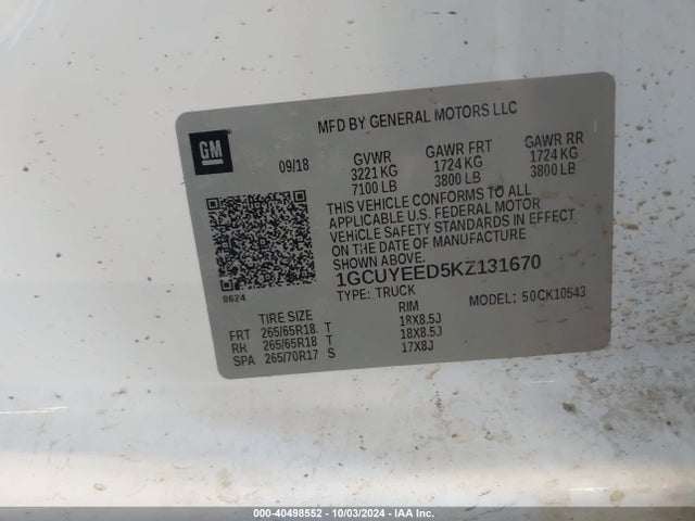 1GCUYEED5KZ131670 Chevrolet Silverado 1500 Rst