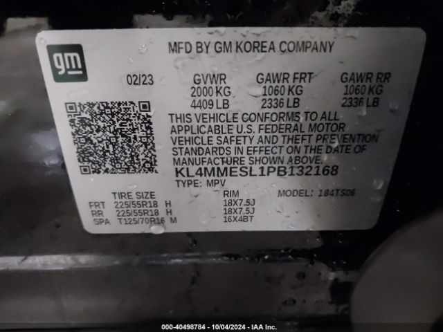 KL4MMESL1PB132168 Buick Encore Gx Select Awd