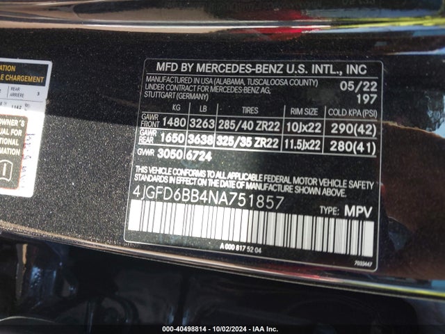 4JGFD6BB4NA751857 Mercedes-Benz Amg Gle 53 Coupe 4matic