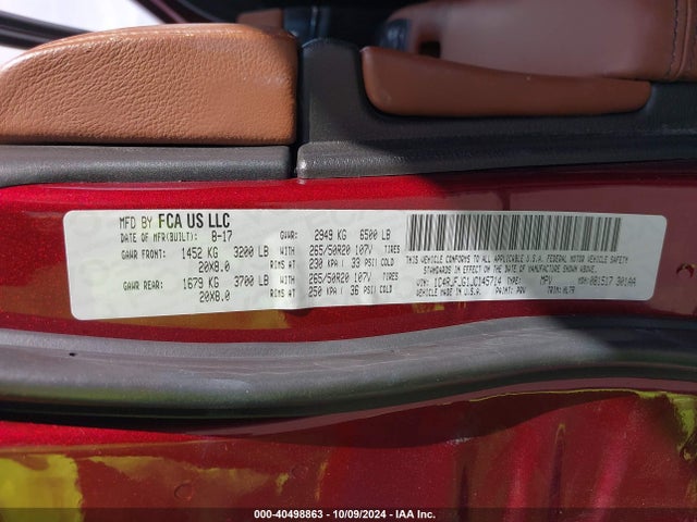 1C4RJFJG1JC145714 Jeep Grand Cherokee Summit 4x4