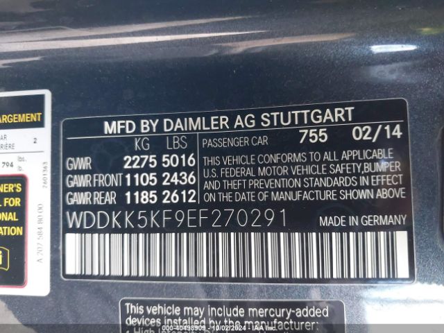 WDDKK5KF9EF270291 Mercedes-Benz E 350