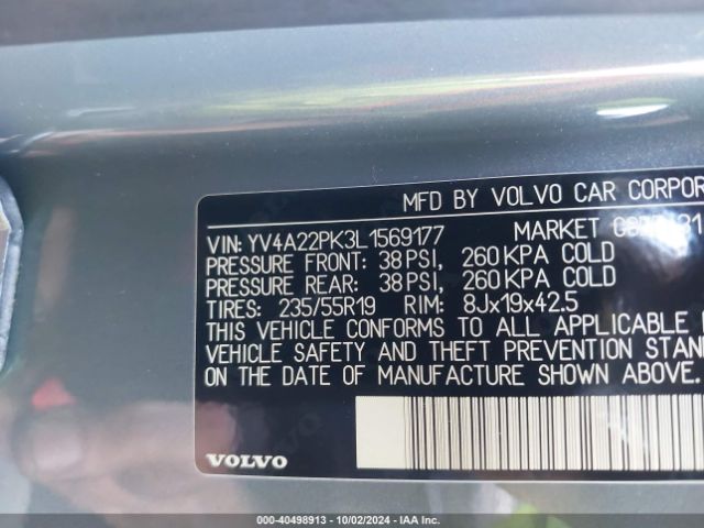 YV4A22PK3L1569177 Volvo Xc90 T6 Momentum 7 Passenger