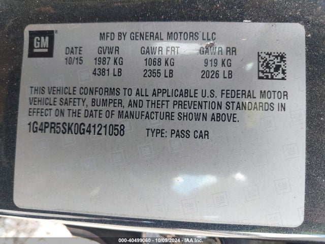 1G4PR5SK0G4121058 Buick Verano Convenience Group