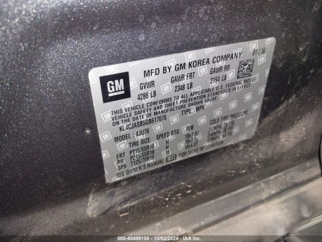KL4CJASB5GB617076 Buick Encore