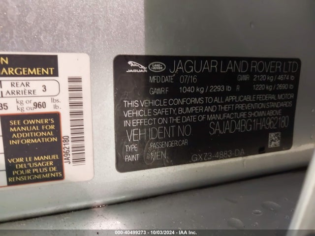 2017 JAGUAR XE SAJAD4BG1HA962180 Photo 8