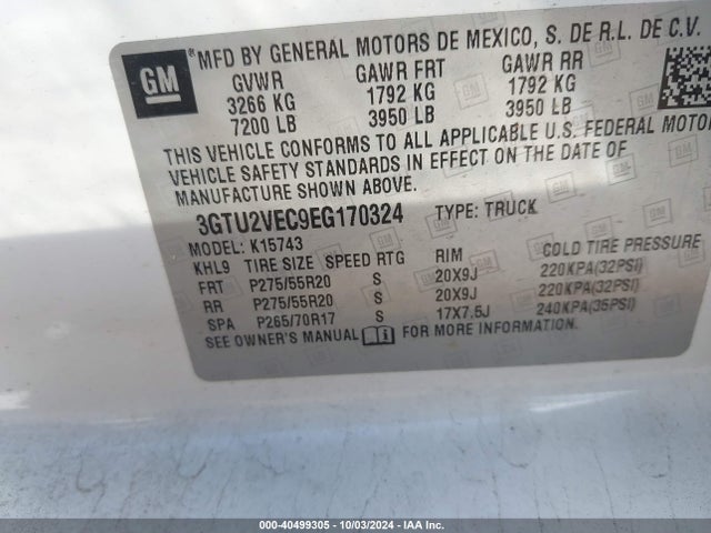 GMC Sierra 1500 Slt 2014 3GTU2VEC9EG170324 Image 9