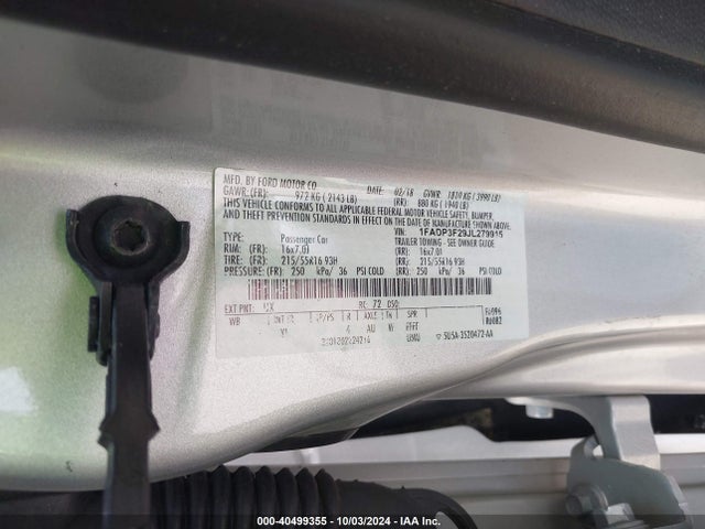 Ford FOCUS SE 2018 1FADP3F29JL279915 Image 9