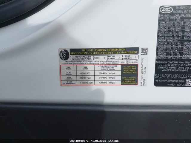 SALKP9FU3PA009792 Land Rover Range Rover P400 Se