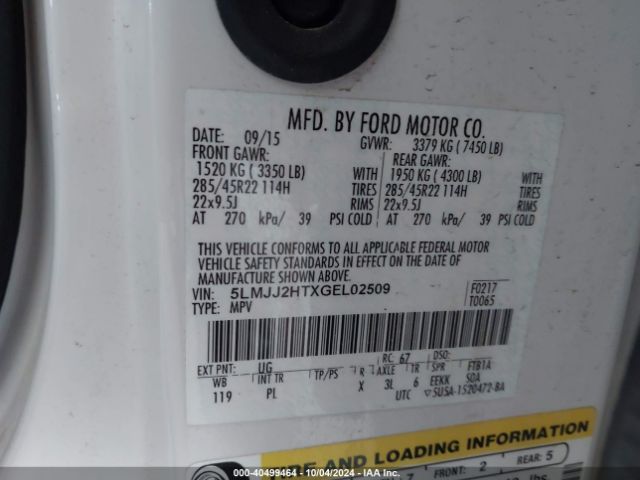 5LMJJ2HTXGEL02509 Lincoln Navigator Select