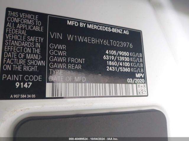 W1W4EBHY6LT023976 Mercedes-Benz Sprinter 2500 Standard Roof V6