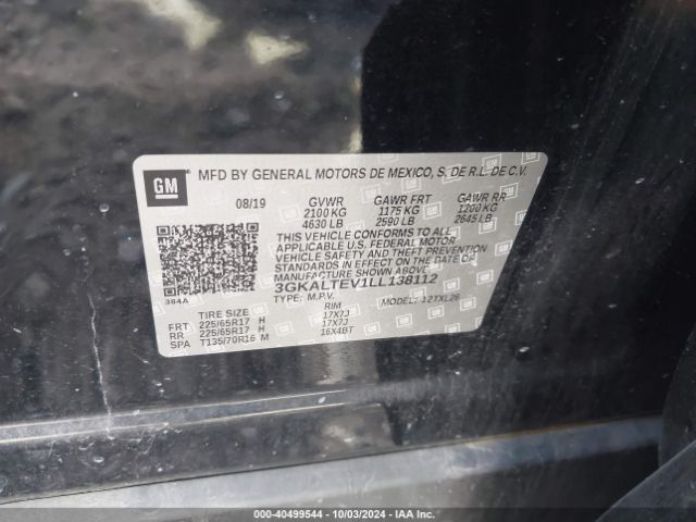 3GKALTEV1LL138112 GMC Terrain Awd Sle