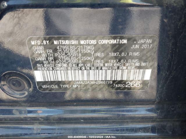 2017 MITSUBISHI OUTLANDER JA4AZ2A36HZ060719 Photo 8