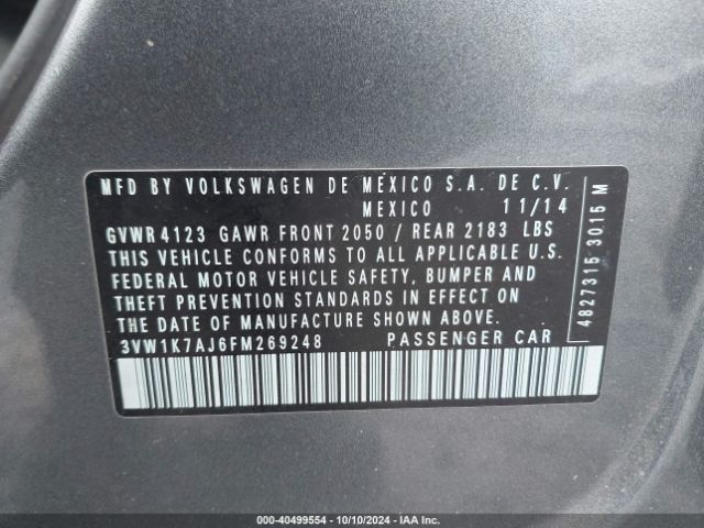3VW1K7AJ6FM269248 Volkswagen Jetta 2.0l S