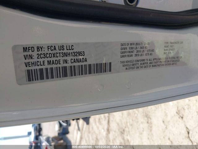 2C3CDXCT3NH132953 Dodge CHARGER R/T