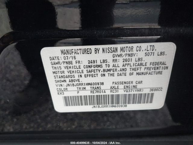 JN1BJ0RR1HM400938 Infiniti QX50