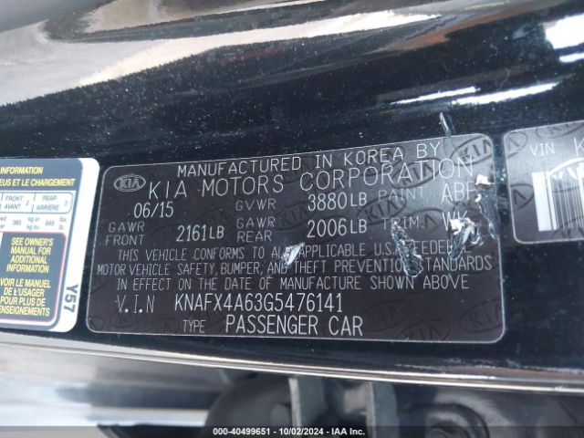 KNAFX4A63G5476141 KIA FORTE LX