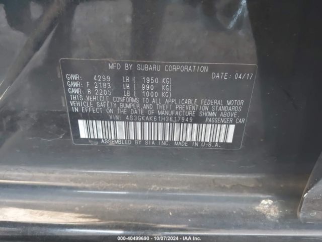 4S3GKAK61H3617949 Subaru Impreza 2.0i Sport