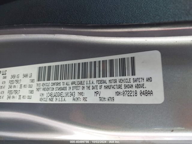 1C4BJWDGXEL101343 Jeep Wrangler Unlimited Sport