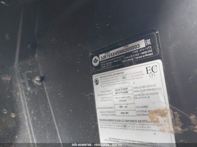 2022 CAN-AM MAVERICK SPORT 3JB1VAX45NK000003 Photo 8